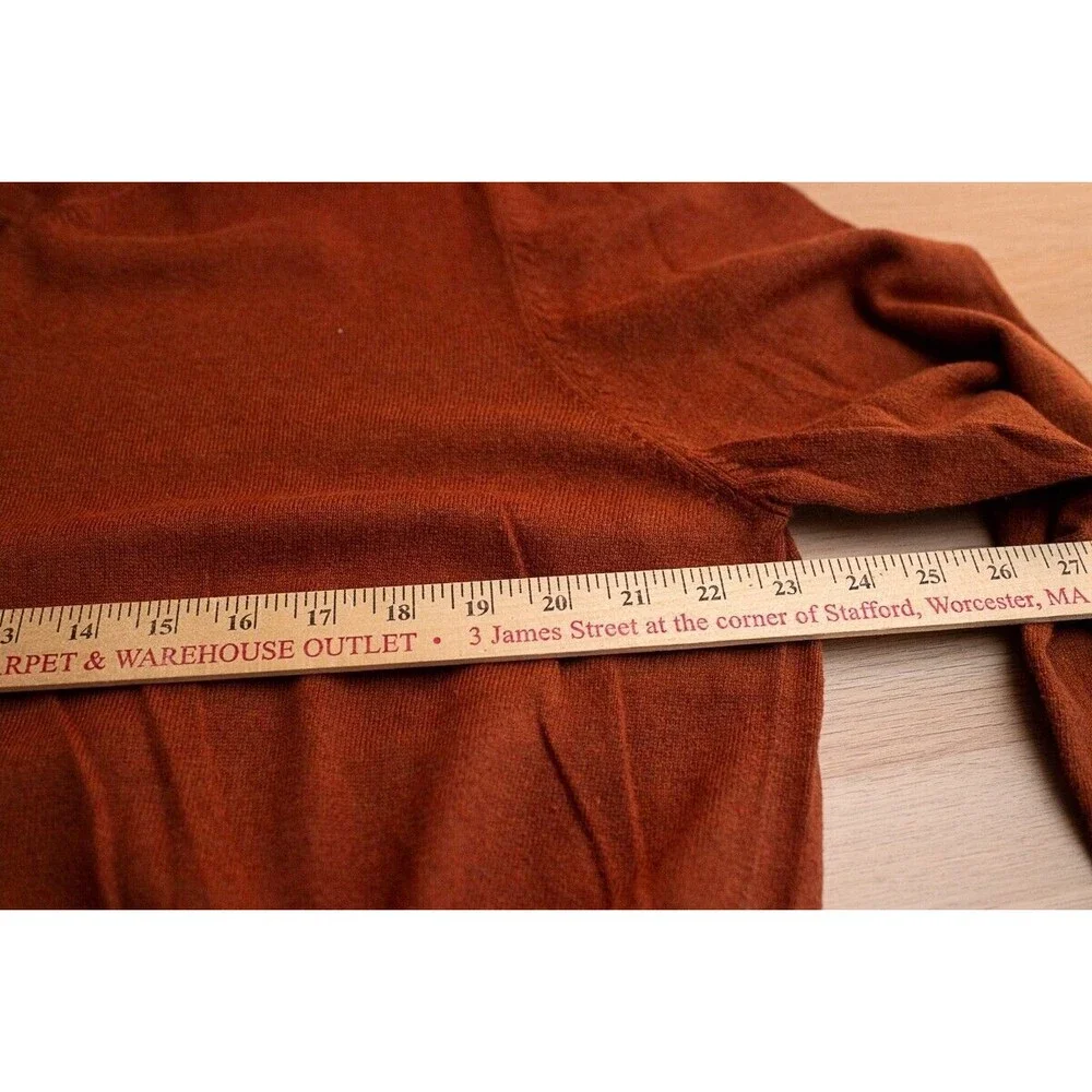 Eddie Bauer Cotton Cashmere Brown v-neck sweater mens Eclectic Grandpa - Picture 5 of 6